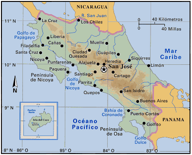 Mapa Geogrfico de Costa Rica